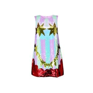 Top Shop Louise Gray Flash Face Sequin Mini Dress Vogue Women's Size 2